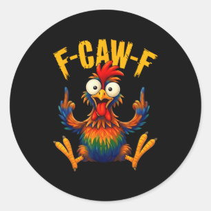 Kraai Haan Grappige Vogel Kip Ronde Sticker