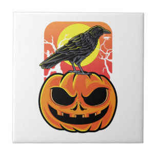 Kraai Halloween Vogel Waarnemer Cadeau Tegeltje