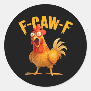 Kraai Humor F-Caw-F Gothisch Grappig Retro Cool Ronde Sticker