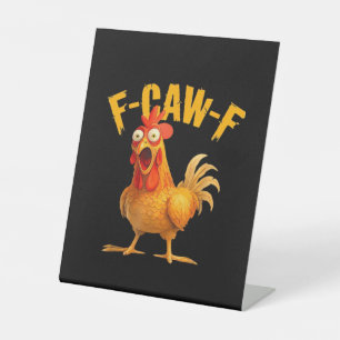 Kraai Humor F-Caw-F Gotische Grappige Retro Koel Reclamebord Met Voetstuk