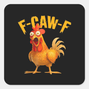 Kraai Humor F-Caw-F Gotische Grappige Retro Koel Vierkante Sticker