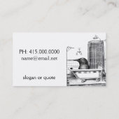 Kraai in  badkuip profielkaart visitekaartje (Achterkant)