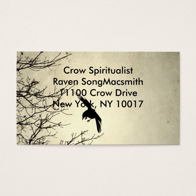 Kraai in beweging visitekaartje (Voorkant)