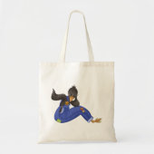 Kraai in blauwe overall tote bag (Voorkant)