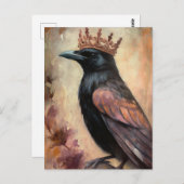 Kraai in een kroon briefkaart (Voorkant / Achterkant)