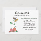 Kraai in nest met pompoenen herfst huis verwarming aankondiging (Voorkant)