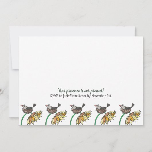 Kraai in nest met pompoenen herfst huis verwarming aankondiging (Achterkant)