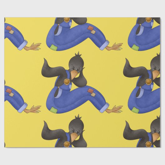 Kraai in overalls inpakpapier (Vlak)