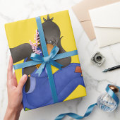 Kraai in overalls inpakpapier