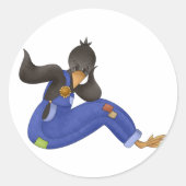 Kraai in overalls Stickers (Voorkant)