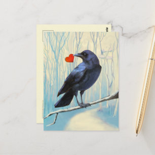 Kraai Liefde Pastel Ansichtkaart Briefkaart