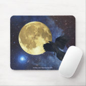 Kraai, Maan & Buitenruimte Mousepad Muismat (Met muis)