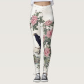 kraai met bloemen leggings (Voorkant)