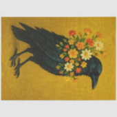 Kraai met bloemen weefsel papier voor ontkoppeling (Voorkant)