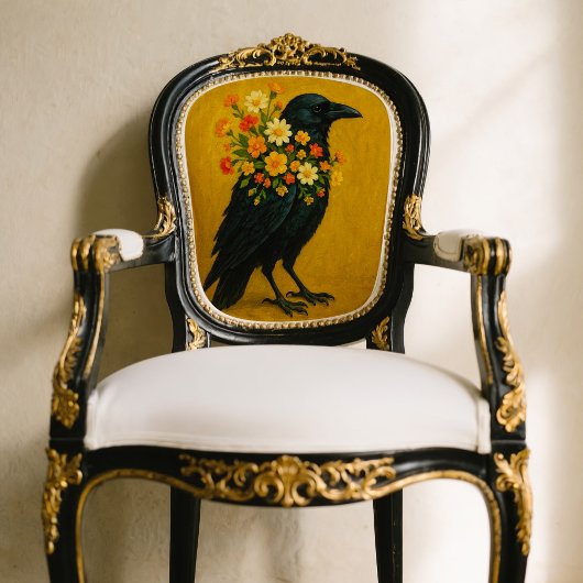 Kraai met bloemen weefsel papier voor ontkoppeling