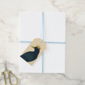 Kraai met  gouden kroon cadeaulabel (Met Touw)