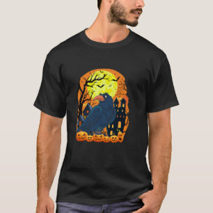 Kraai met pompoenen Grappige enge Halloween Party  T-shirt