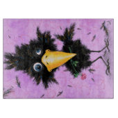 Kraai met Roos Grappig snijplank (Voorkant)