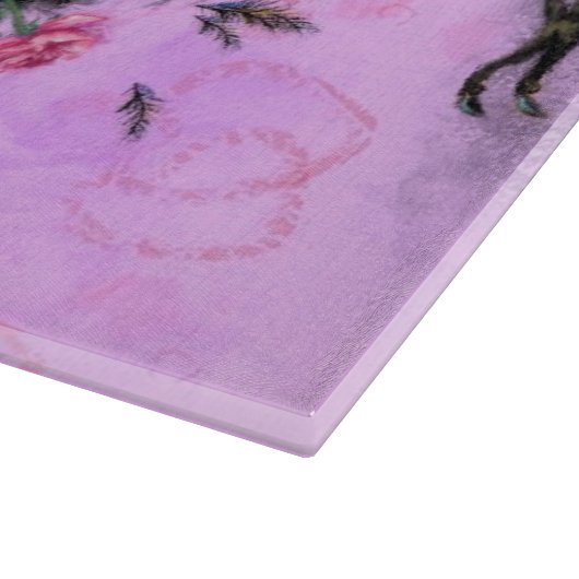 Kraai met Roos Grappig snijplank (Hoek)