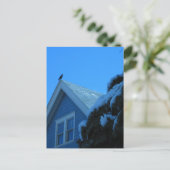 Kraai op Dak in de Winter Briefkaart (Staand voorkant)