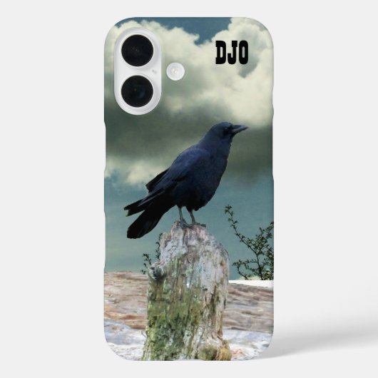Kraai op Driftwood uw initialen Case-Mate iPhone Case (Achterkant)