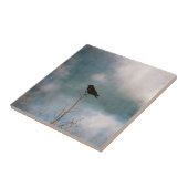  kraai op een boom tegeltje (Zijkant)