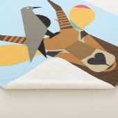 Kraai op hertenkop sherpa deken (3/4)