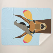 Kraai op hertenkop sherpa deken (Voorkant (horizontaal))