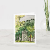 Kraai op het kerkhof, Art Print Wenskaart Kaart (Voorkant)