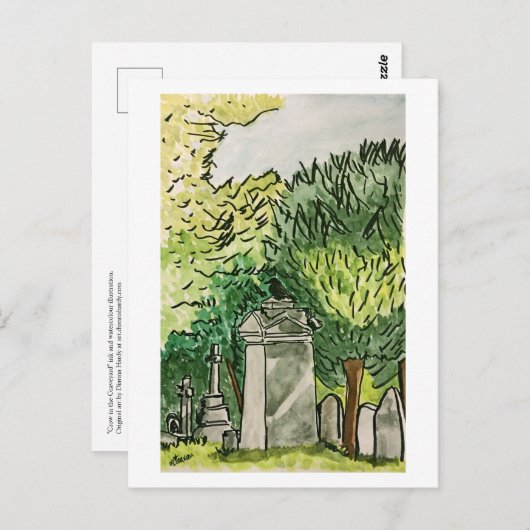 Kraai op het kerkhof briefkaart (Voorkant / Achterkant)