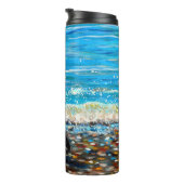 Kraai op het strand 2 Schilderij Thermosbeker (Geroteerd rechts)
