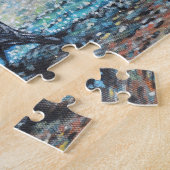 Kraai op het strand Schilderij Legpuzzel (Zijkant)