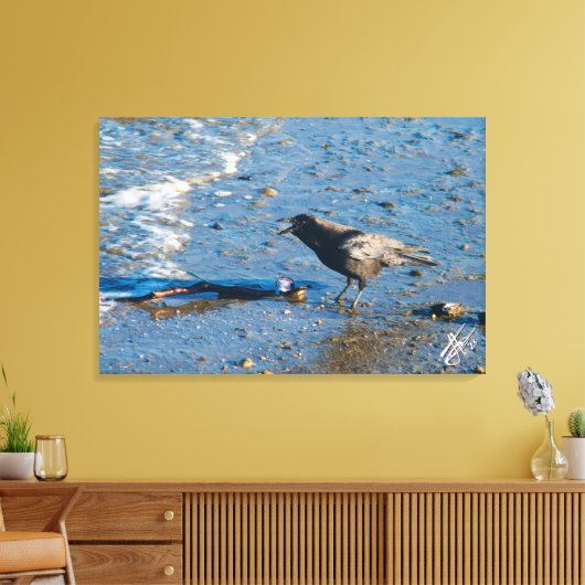 Kraai op Mutiny Bay Canvas Afdruk (Insitu (Woonkamer))