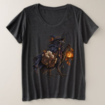 Kraai Postbode Halloween Dames T-shirt Plus Size
