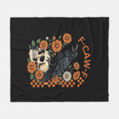 Kraai Raaf F-Caw-F Grappig Halloween Gotisch Creat Fleece Deken (Voorkant (Horizontaal))