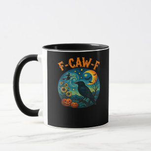 Kraai Raven F-Caw-F Grappig Halloween Gotische Ger Mok