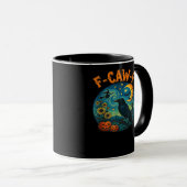 Kraai Raven F-Caw-F Grappig Halloween Gotische Ger Mok (Voorkant rechts)