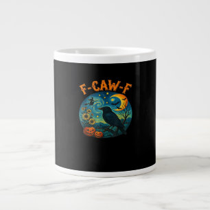 Kraai Raven F-Caw-F Grappige Halloween Gotische Ge Grote Koffiekop