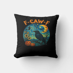 Kraai Raven F-Caw-F Grappige Halloween Gotische Ge Kussen