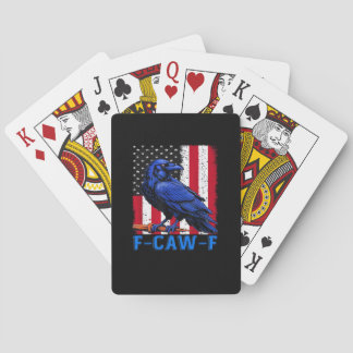 Kraai Raven Grappige F-Caw-F Minimaal Schoon Pokerkaarten