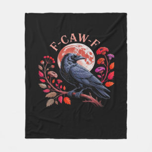 Kraai Raven Grappige F-Caw-F Oversized Vintage Gra Fleece Deken