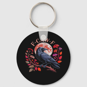 Kraai Raven Grappige F-Caw-F Oversized Vintage Gra Sleutelhanger