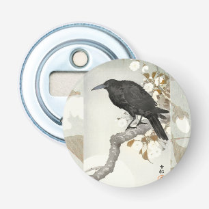 Kraai Raven Koson Japanse Vogel Kraai Button Flesopener
