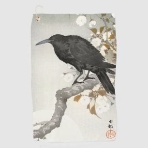 Kraai Raven Koson Japanse Vogel Kraai Golfhanddoek