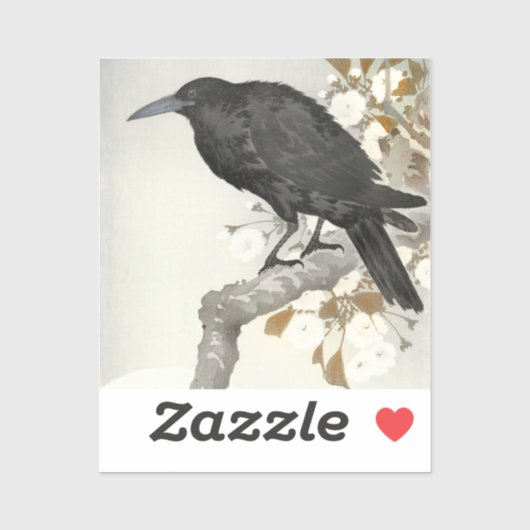 Kraai Raven Koson Japanse Vogel Kraai Sticker (Vel)