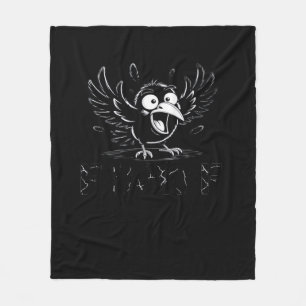 Kraai, Retro F-Caw-F Vogel Kraai Grappige Kraai Vo Fleece Deken