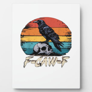 Kraai, Retro F-Caw-F Vogel Kraai Grappige Kraai Vo Fotoplaat