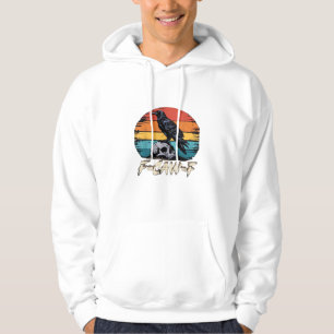 Kraai, Retro F-Caw-F Vogel Kraai Grappige Kraai Vo Hoodie