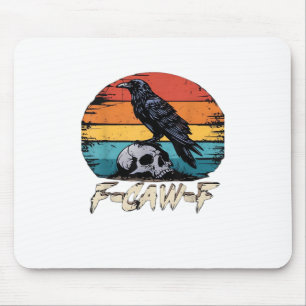 Kraai, Retro F-Caw-F Vogel Kraai Grappige Kraai Vo Muismat