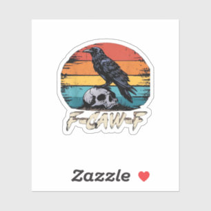 Kraai, Retro F-Caw-F Vogel Kraai Grappige Kraai Vo Sticker